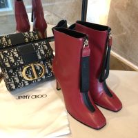Jimmy Choo Macel 100 Ankle Booties Women Calf Leather Red