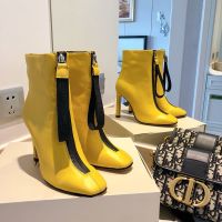 Jimmy Choo Macel 100 Ankle Booties Women Calf Leather Yellow