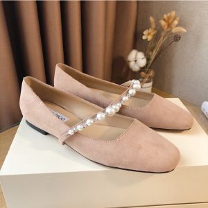 Jimmy Choo Ade Flats Women Suede With Pearl Embellishment Pink