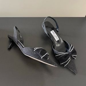Jimmy Choo Brook 50 Slingback Pumps Women Glitter Fabric Black