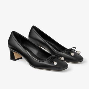 Jimmy Choo Elme 45 Pumps Women Nappa Leather with Pearl Embellishment Black