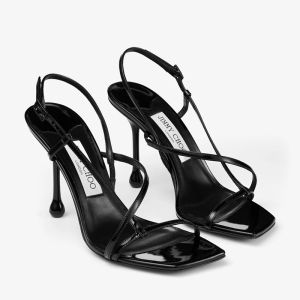 Jimmy Choo Etana 95 Sandals Women Patent Leather Black