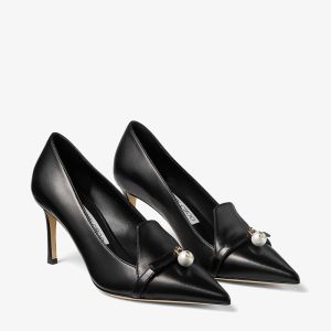 Jimmy Choo Felicitie 75 Pumps Women Nappa Leather With Pearl Embellishment Black