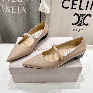 Jimmy Choo Carolyn Flats Women Patent Leather Apricot