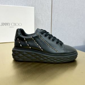 Jimmy Choo Diamond Light Maxi F Sneakers Women Nappa Leather with Studs Black