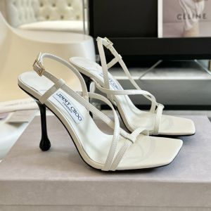 Jimmy Choo Etana 95 Sandals Women Patent Leather White