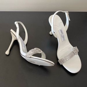 Jimmy Choo Tabatha 95 Sandals Women Nappa Leather White