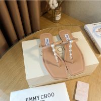 Jimmy Choo Alaina Slides Women Nappa Leather With Pearl Embellishment Pink