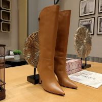 Jimmy Choo Alizze 90 Knee Booties Women Smooth Leather Brown