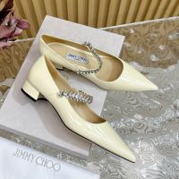 Jimmy Choo Bing Pumps Women Patent Leather With Crystal Strap Beige