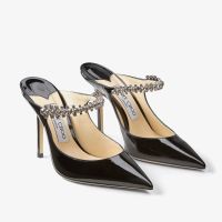Jimmy Choo Bing Mules Women Patent Leather With Crystal Strap Black