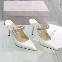 Jimmy Choo Bing Mules Women Patent Leather With Crystal Strap White