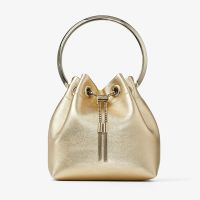 Jimmy Choo Bon Bon Bucket Bag in Metallic Nappa Leather Gold