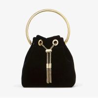 Jimmy Choo Bon Bon Bucket Bag in Velvet Black