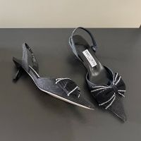 Jimmy Choo Brook 50 Slingback Pumps Women Glitter Fabric Black