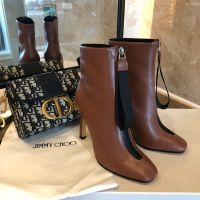 Jimmy Choo Macel 100 Ankle Booties Women Calf Leather Brown