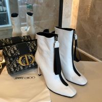 Jimmy Choo Macel 100 Ankle Booties Women Calf Leather White