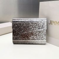Jimmy Choo Candy Clutch Bag in Coarse Glitter Acrylic Black/Silver