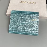 Jimmy Choo Candy Clutch Bag in Coarse Glitter Acrylic Light Green