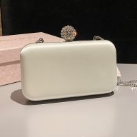 Jimmy Choo Cloud Clutch Bag in Satin with Crystal Ball White