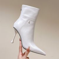 Jimmy Choo Cycas 80 Ankle Boots Women Nappa Leather White