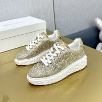 Jimmy Choo Diamond Light Maxi F Sneakers Women Nappa Leather with Rhinestone Gold