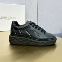 Jimmy Choo Diamond Light Maxi F Sneakers Women Nappa Leather with Studs Black