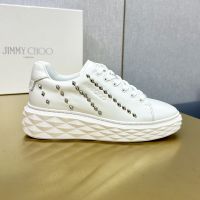 Jimmy Choo Diamond Light Maxi F Sneakers Women Nappa Leather with Studs White