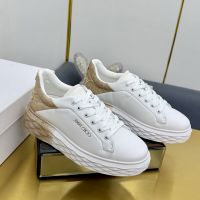 Jimmy Choo Diamond Maxi F II Sneakers Women Nappa Leather with Glitter Degrade White/Gold