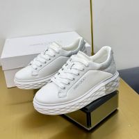 Jimmy Choo Diamond Maxi F II Sneakers Women Nappa Leather with Glitter Degrade White/Silver