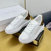 Jimmy Choo Diamond Maxi F II Sneakers Women Nappa Leather with Leopard White
