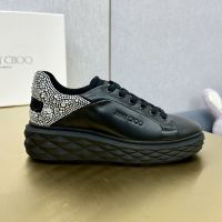 Jimmy Choo Diamond Maxi F II Sneakers Women Nappa Leather with Rhinestone Black