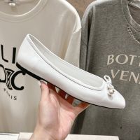 Jimmy Choo Elme Flats Women Nappa Leather with Pearl Embellishment White