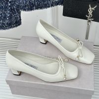 Jimmy Choo Elme 45 Pumps Women Nappa Leather with Pearl Embellishment White