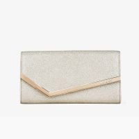 Jimmy Choo Emmie Clutch Bag in Fine Glitter Leather Gold