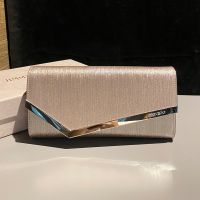 Jimmy Choo Emmie Clutch Bag in Satin Silver