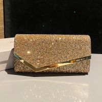 Jimmy Choo Emmie Clutch Bag in Sequins Gold
