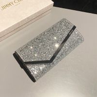 Jimmy Choo Emmie Clutch Bag in Sequins Silver