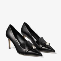 Jimmy Choo Felicitie 75 Pumps Women Nappa Leather With Pearl Embellishment Black