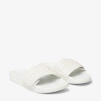 Jimmy Choo Fitz F Platform Slides Women Canvas And Leather With Pearls White