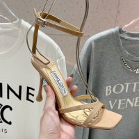 Jimmy Choo Ixia 95 Sandals Women Patent Leather Apricot