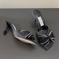 Jimmy Choo Jodi 70 Slides Women Glitter Fabric Black