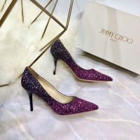 Jimmy Choo Love Pumps Women Glitter Degrade Fabric Purple/Black