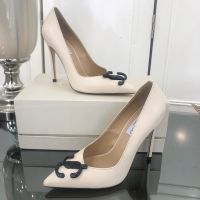 Jimmy Choo Love 100 Pumps Women Leather With JC Emblem Beige