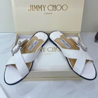 Jimmy Choo Marle Slides Women Sheep Leather With Crystals Buckle White