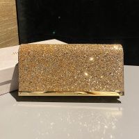 Jimmy Choo Milla Clutch Bag in Sequins Leather Gold