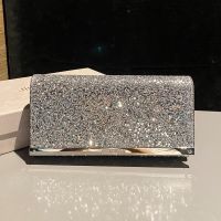 Jimmy Choo Milla Clutch Bag in Sequins Leather Silver