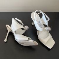 Jimmy Choo Orb 95 Sandals Women Patent Leather White