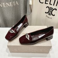 Jimmy Choo Ravi Flats Women Patent Leather Burgundy