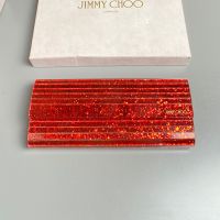 Jimmy Choo Sweetie Clutch Bag in Coarse Glitter Acrylic Red
